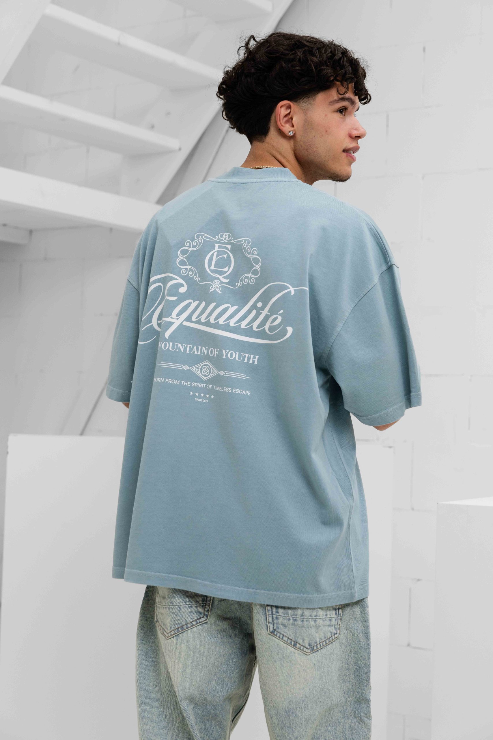 Equalité Yuki Boxy T-Shirt Heren Lichtblauw Heren shoppen